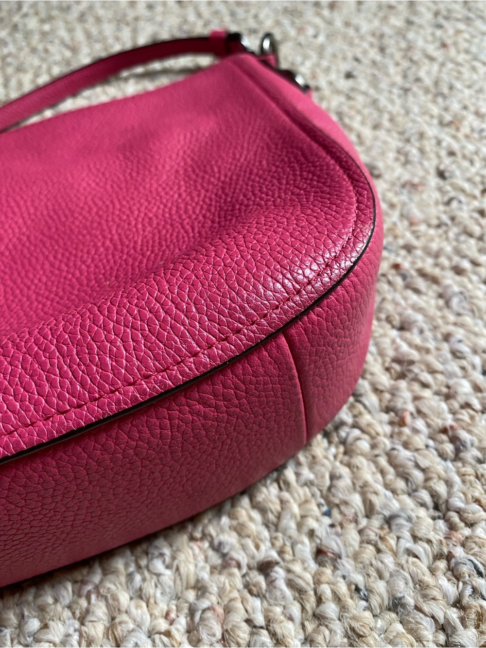 Coach Pink Leather Flower-Stud Crossbody Bag - Picture 9 of 14